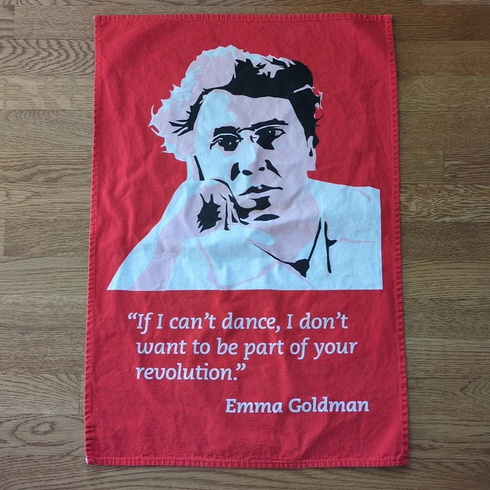 Radical Tea Towel Emma Goldman Revolution Red Kitchen Decor Rebellion